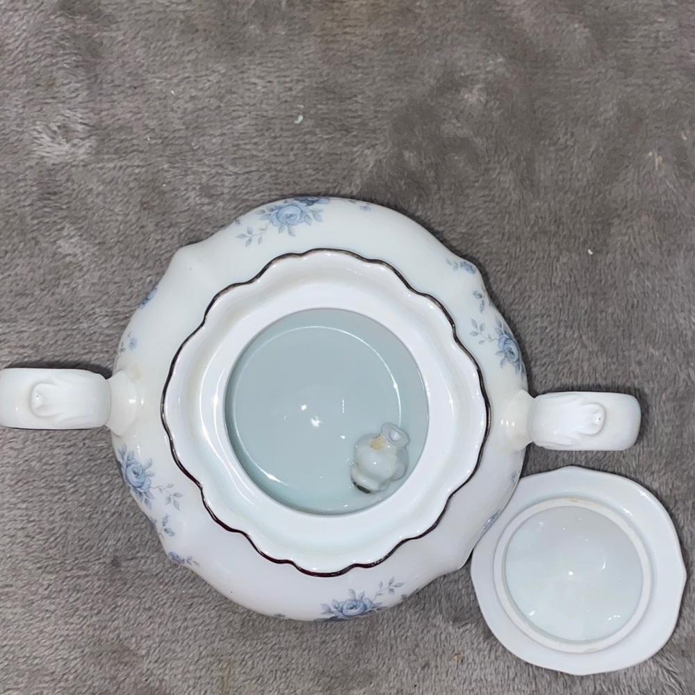 1103 Johann Haviland Elegant Blue Garland Porcelain Sugar Bowl - Picture 7 of 7